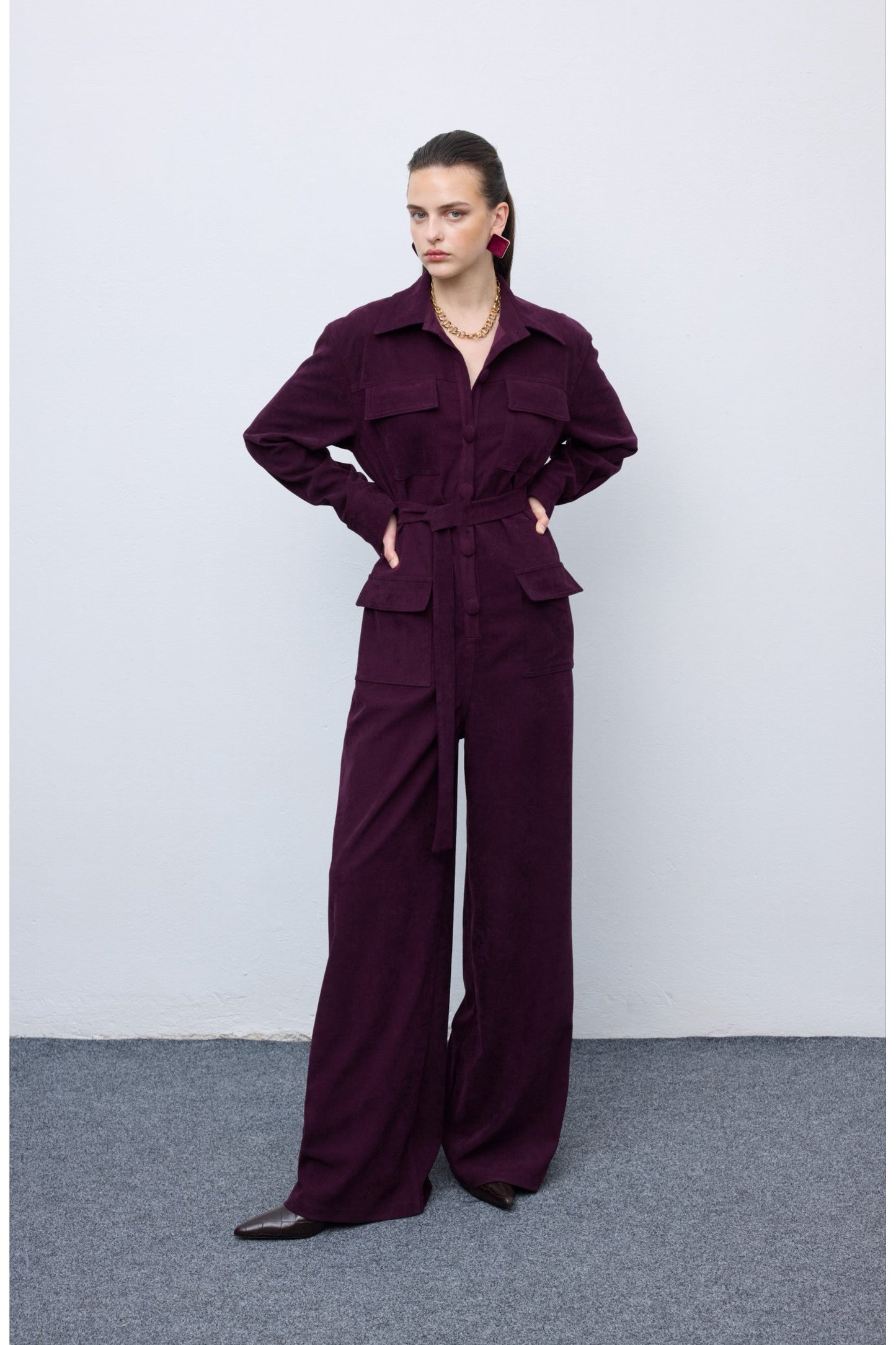 WEEKEND JUMPSUIT AUBERGINE