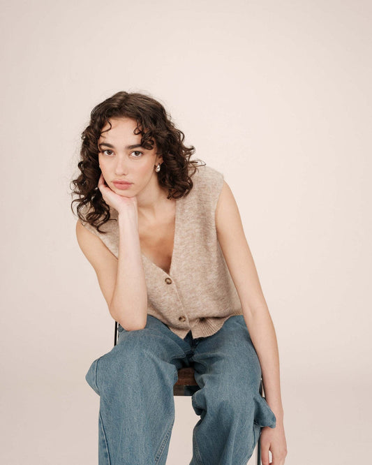 CARDIGAN BEIGE SANTA