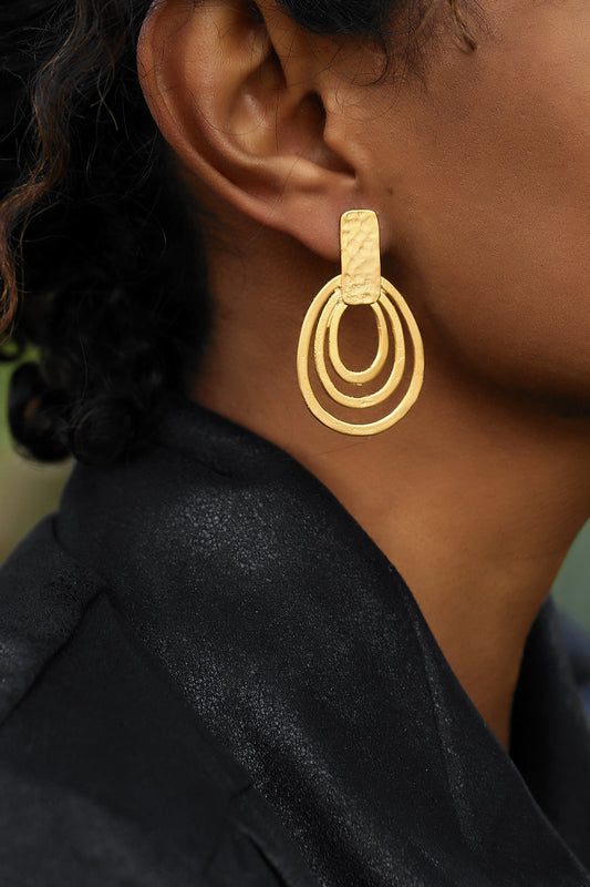 EARRINGS GOLD LOTUS