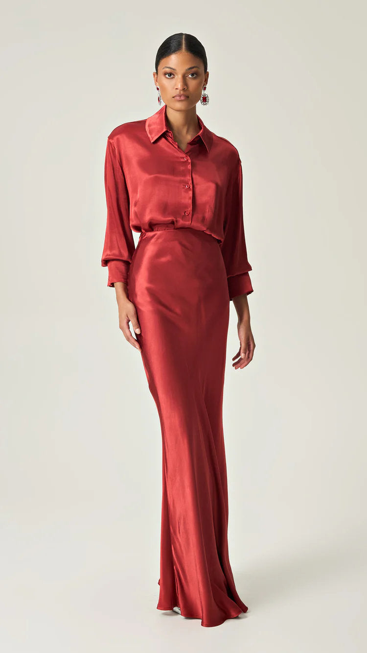 SKIRT SCARLET SATIN GRACE