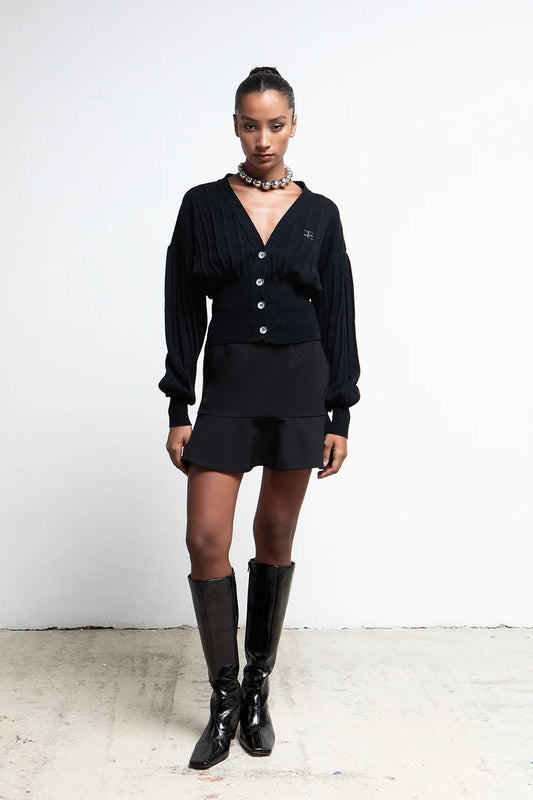 Black Flounce Mini Skirt EVELEYA
