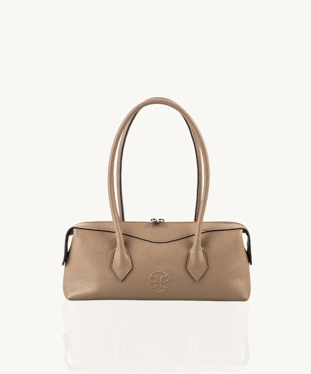Warm Beige Leather Lydia Bag by Bonendis