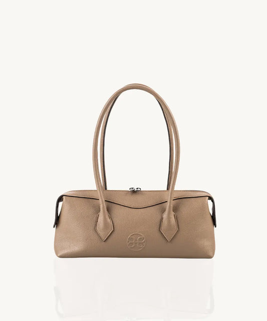 Warm Beige Leather Lydia Bag by Bonendis