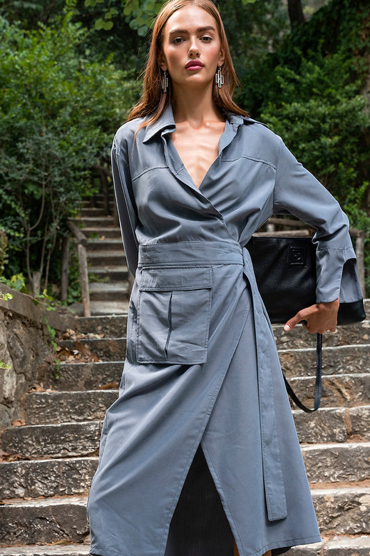 DRESS GREY STELLA