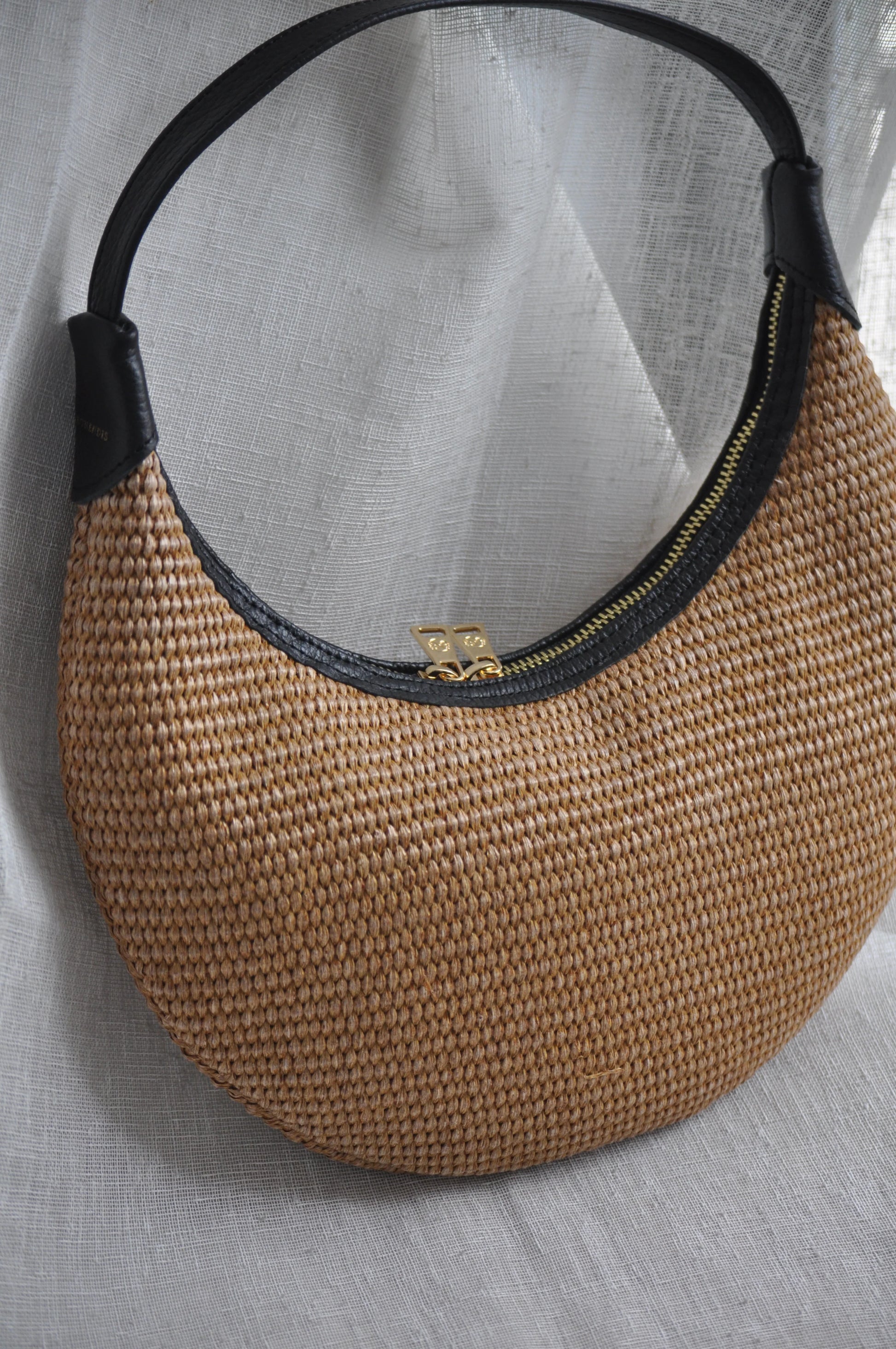 BAG BLACK RAFFIA SMALL OPHELIA