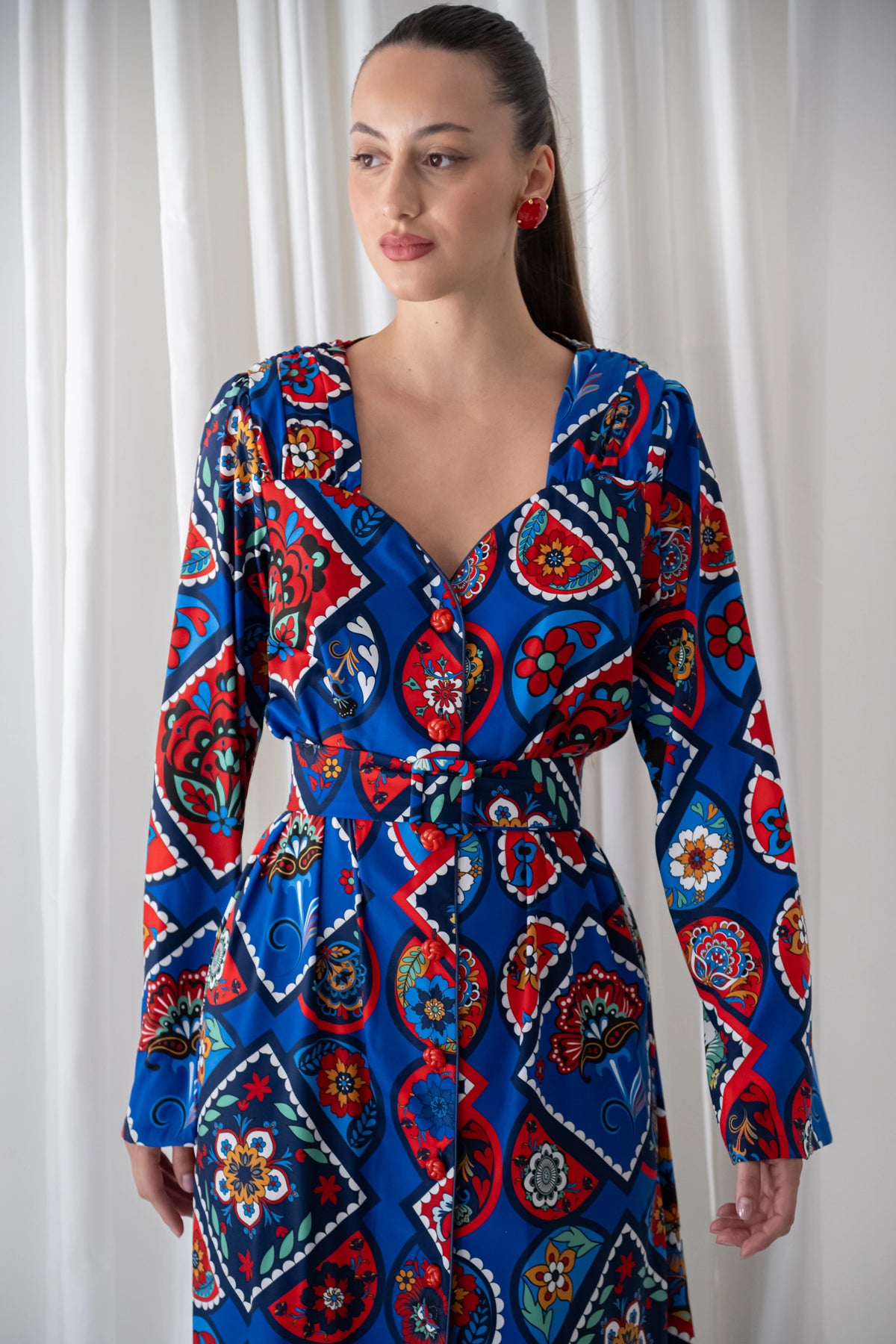 Yasmina Maxi Vintage Dress μπλε