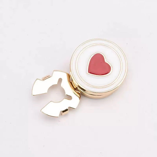 CLIP BUTTON RED HEART