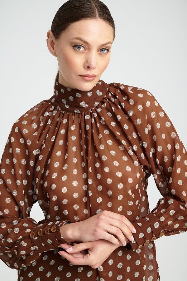 Lush Blouse Καφέ