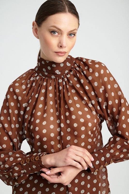 Lush Blouse Καφέ