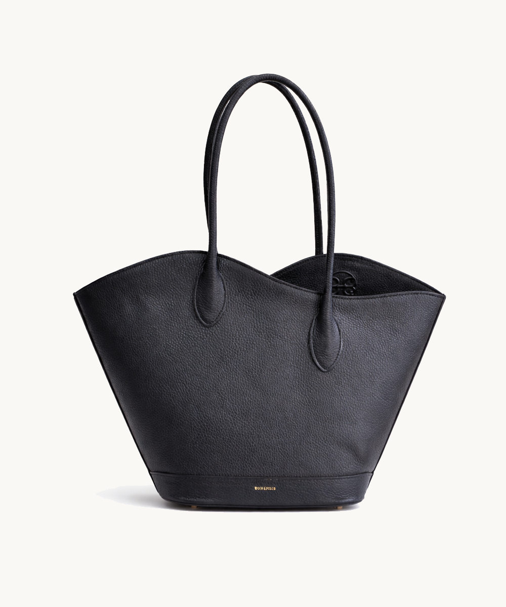 BAG BLACK LEATHER WAVE TOTE