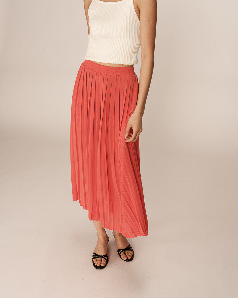SKIRT CORAL PLISSE