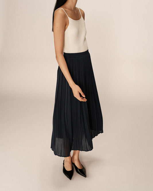 SKIRT MARINE PLISSE